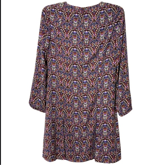 The Limited Paisley Long Sleeve A-Line Flare Purple Boho Drop Waist Dress Sz 12 - Picture 8 of 10